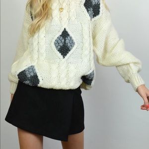 Oakton  Vintage oversized cream argyle Sweater